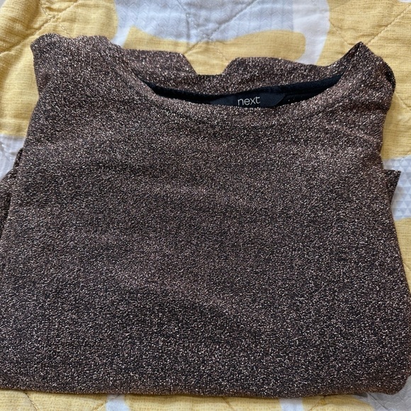 - Bronze gold brown dress glitzy next size 14 next petite new ladies party - Picture 5 of 6